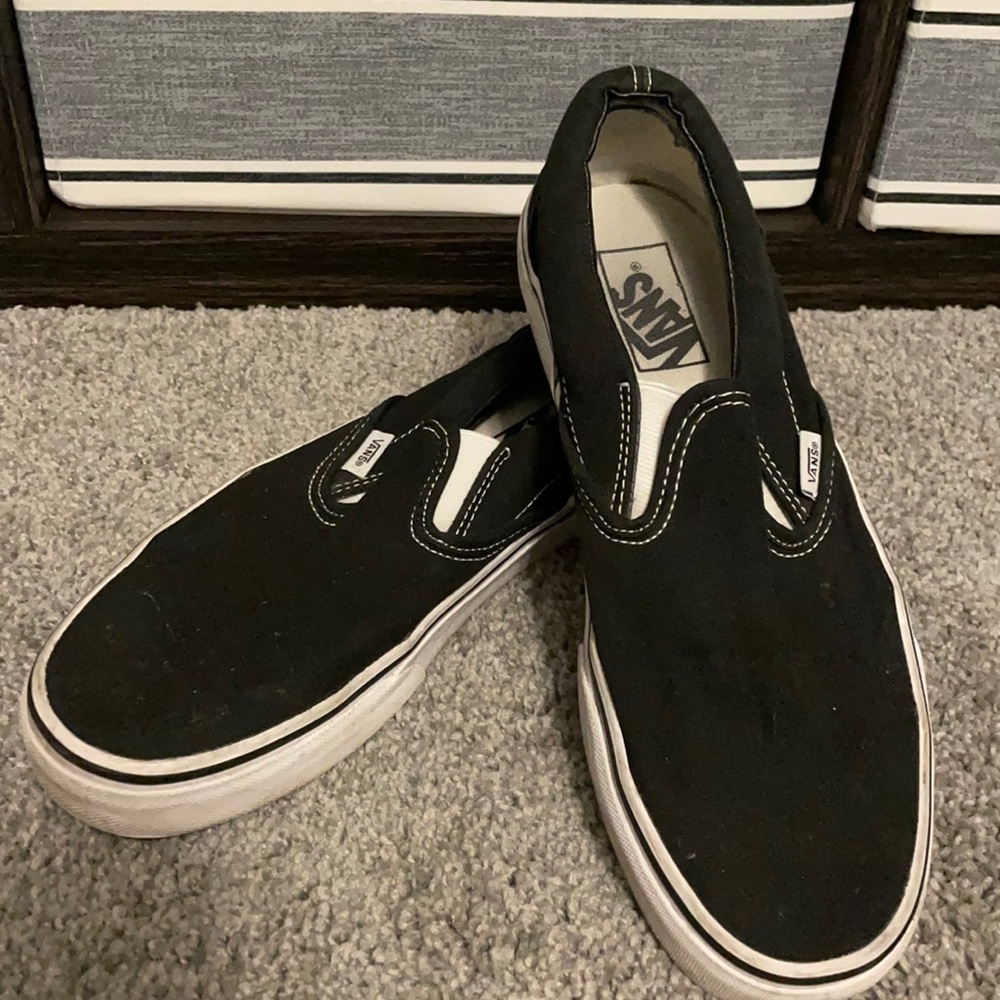 Vans black slip on